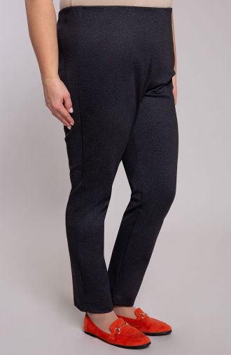 Pantaloni eleganți gri neted cu bandă elastică