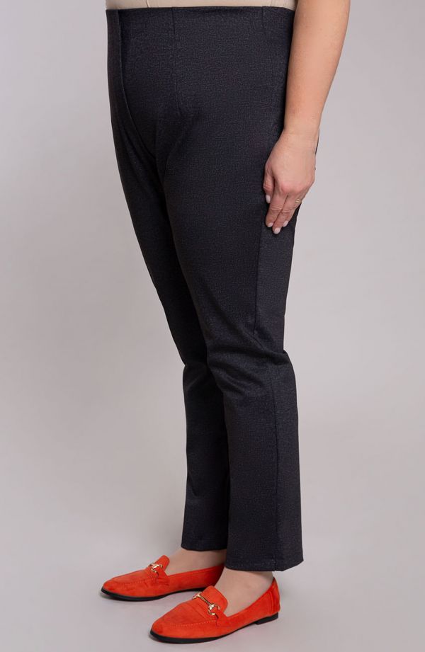 Pantaloni eleganți gri neted cu bandă elastică