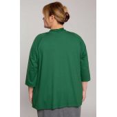 Bluză verde inchis din vâscoză fără nasturi