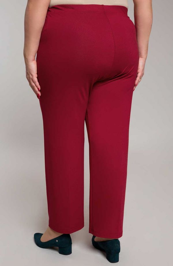 Klasyczne cienkie spodnie w malinowym kolorze