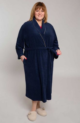 Rochie tricotată bleumarin cu buzunare