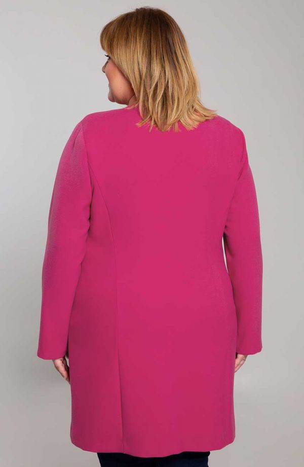 Palton roz cu cordon în talie
