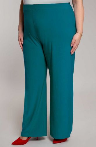 Pantaloni largi subtiri culoare verde marin