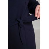 Palton bleumarin cu cordon în talie