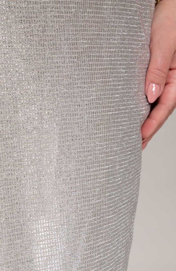 Rochie argintie cu insertii tip lacrimi