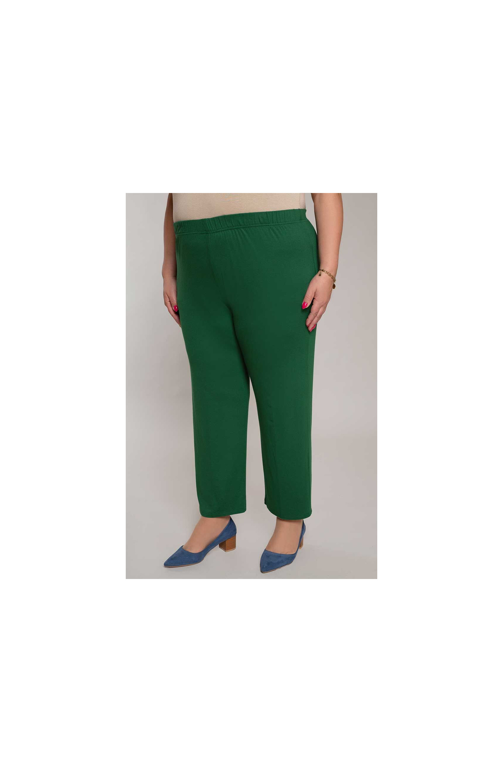 Pantaloni clasici subțiri verde închis