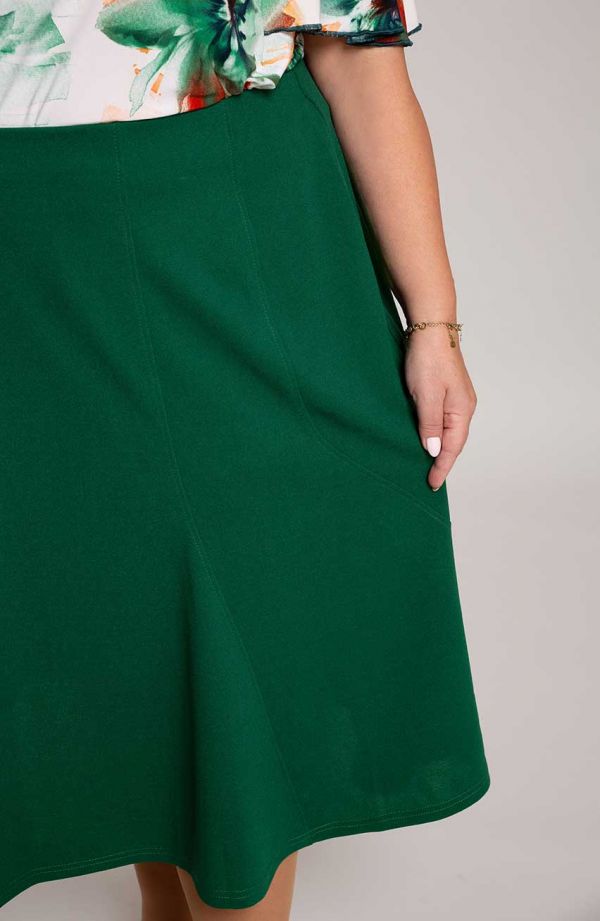 Zielona spódnica syrenka z przeszyciami