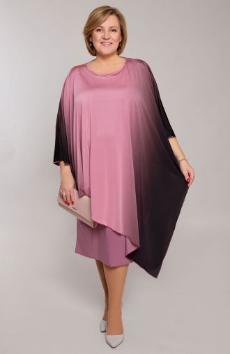 Rochie ombre roz asimetrică
