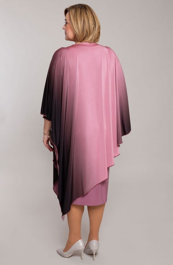 Rochie ombre roz asimetrică
