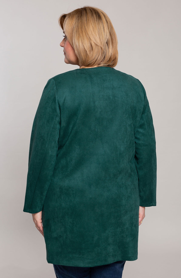 Palton verde din catifea cu capse