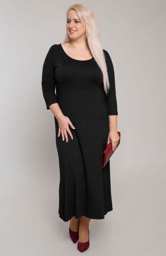 Rochie lungă neagră tricotată