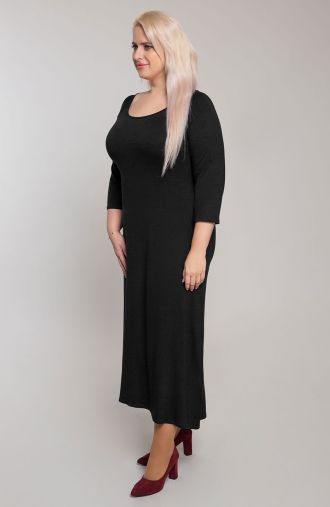 Rochie lungă neagra din vascoza
