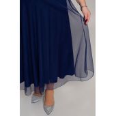 Rochie din dantelă cu paiete bleumarin