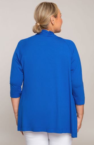 Bluză albastră din vâscoză fără nasturi