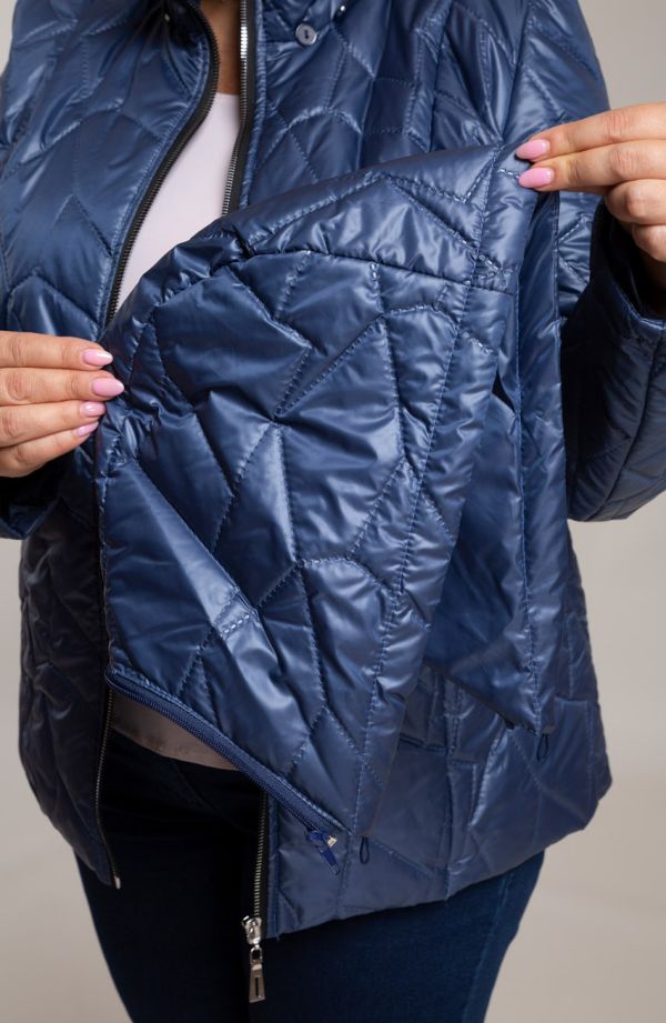 Jachetă bleumarin lucioasă de tranziție