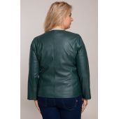 Jachetă verde din piele ecologică