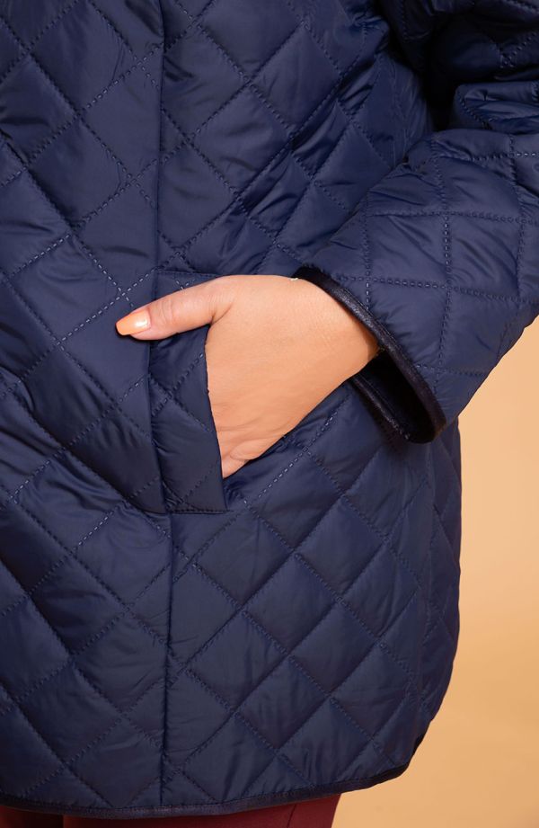 Jachetă bleumarin cu motiv în relief