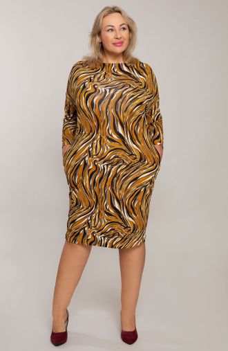 Rochie elastică zebră portocalie