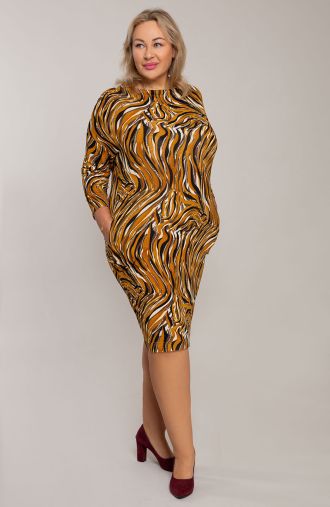 Rochie elastică zebră portocalie