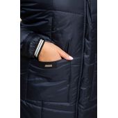 Jachetă călduroasă bleumarin cu glugă