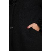 Palton negru cu guler à la astrahan