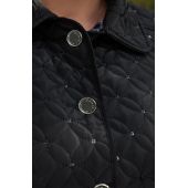 Jachetă neagră matlasată cu paiete