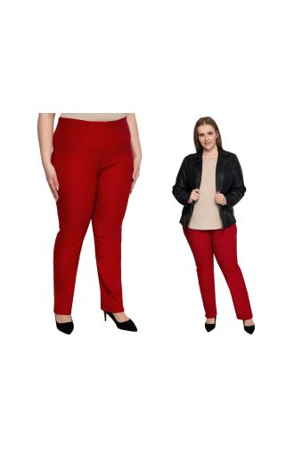 Pantaloni lungi drepți culoare roșie