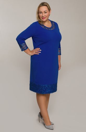 Rochie albastră cu plasă si paiete