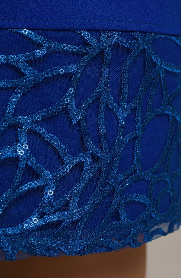 Rochie albastră cu plasă si paiete