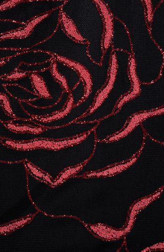 Rochie lunga din brocart trandafir rosu
