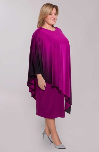 Rochie asimetrică ombre violet