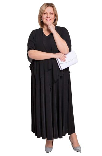 Rochie lungă neagră cu bolero