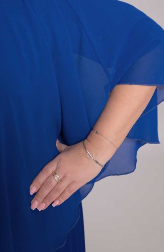Rochie lungă albastra cu bolero