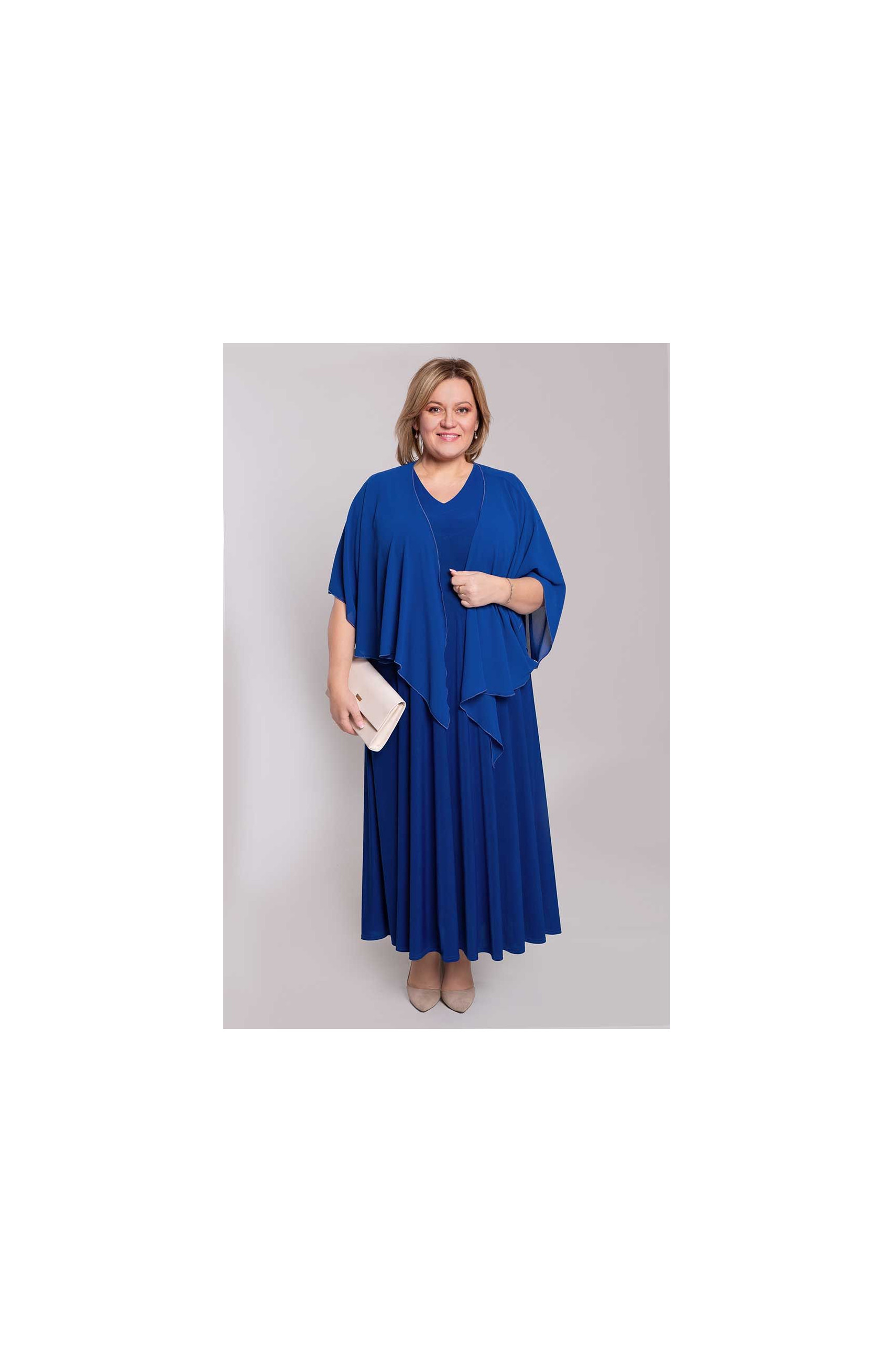Rochie lungă albastra cu bolero