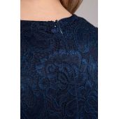 Rochie din dantelă florală bleumarin