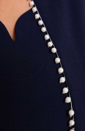 Set bleumarin cu perle decorative