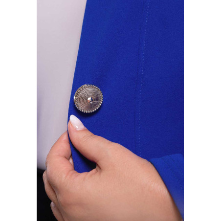 Jachetă formală albastru floarea de colț cu nasture