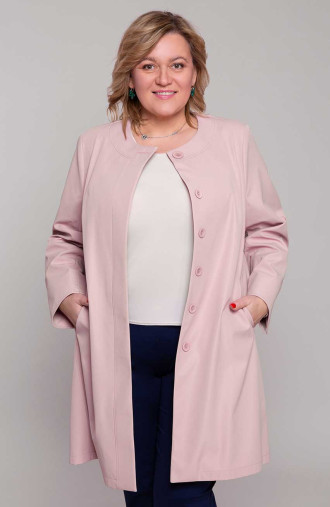 Palton elegant de culoare roz