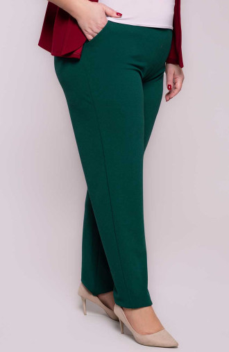 Pantaloni verzi eleganti cu buzunare