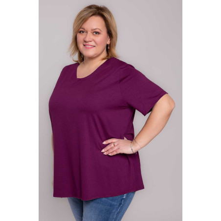 Tricou din tricot casual pentru damă, mărimea plus Blueberry | Dimensiuni mari la modă