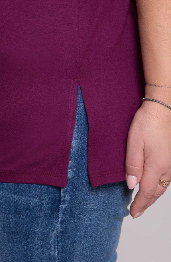 Tricou din tricot casual pentru damă, mărimea plus Blueberry | Dimensiuni mari la modă