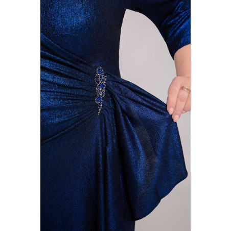Rochie de mireasa albastra coltflora cu brosa