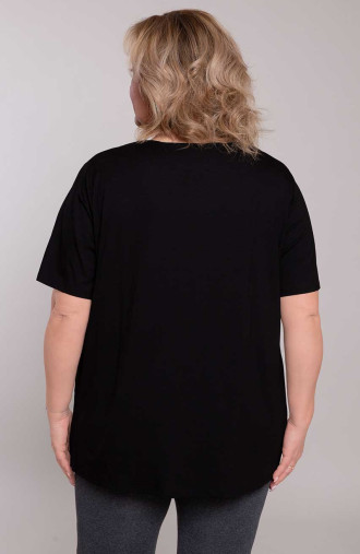 Bluză neagră cu inscripție aurie