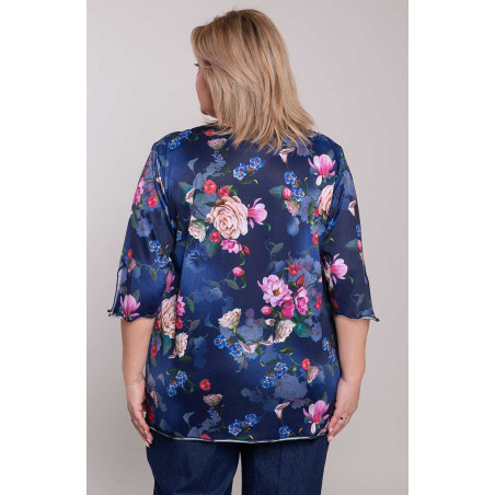 Bluza bleumarin cu flori