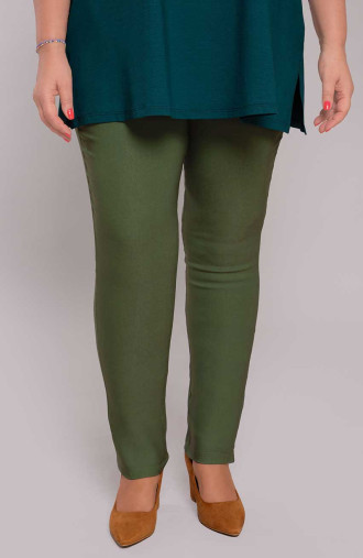 Pantaloni țigaretă verzi cu talie foarte înaltă