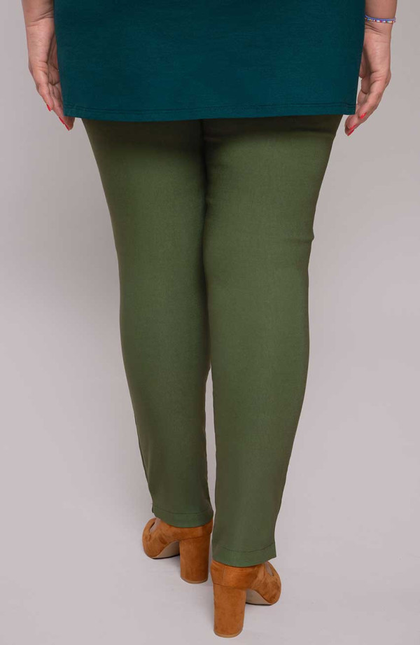 Pantaloni țigaretă verzi cu talie foarte înaltă