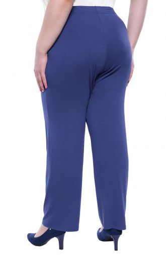 Pantaloni subțiri clasici de culoare albastră