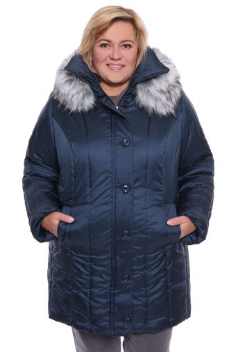 Jachetă caldă de iarnă în bleumarin
