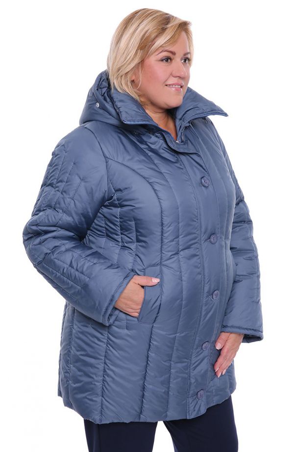 Jachetă de iarnă caldă de culoare albastră