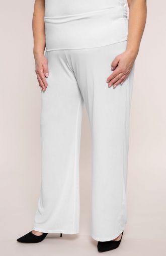 Pantaloni albi cu talie de slăbire
